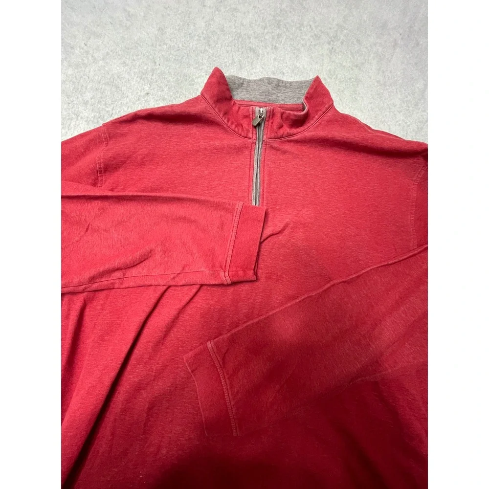 Southern Proper Canal Pullover Mens 2XL Red Quarter Zip Mock Neck Sweater‎